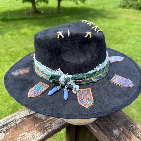 Fairy Inspired Halo Hat with Hand Made Stained Glass Windows - Picture 4 of 7